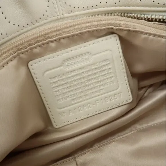 💎✨Authentic✨💎COACH Leather Canvas Hand Bag Shoulder bag White - Picture 7 of 7